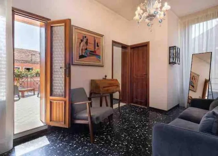 Ca’ Pesaro rooftop terrace apartment.